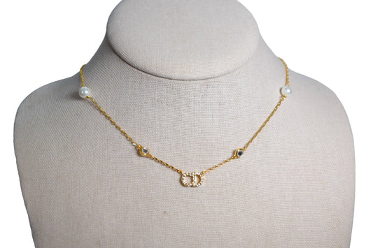 Dainty Pearl CD Necklace